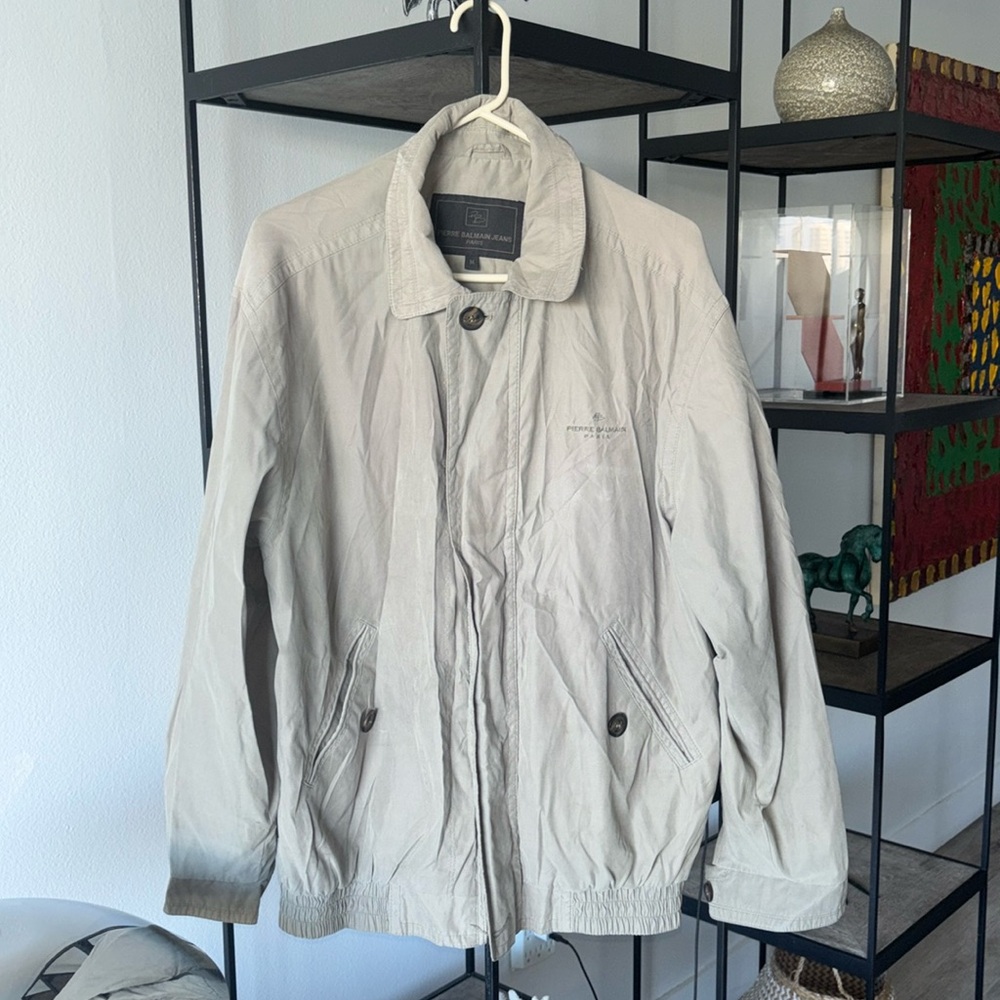 Men’s Pierre Balmain Jacket — green grey color